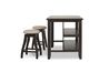 Stone Counter Height Stool in Charcoal, Upholstered, Swivel, Image 3